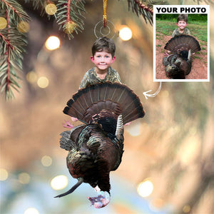 Custom Photo Gifts For Hunter, Turkey Hunting Photo Christmas Ornament 35pgxx290824 - Ornament - GoDuckee