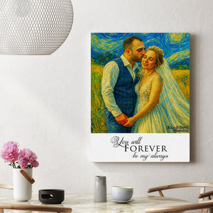 Art Style Couple Canvas Print - Custom Photo Gifts For Couple 01humg150725 - Poster & Canvas - GoDuckee