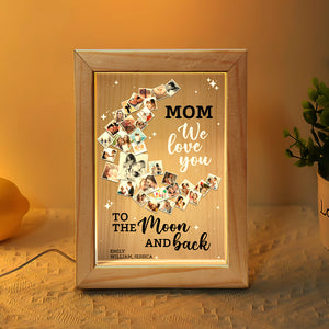 Custom Photo Gifts For Mom Light Frame We Love You To The Moon And Back - Canvas Print - GoDuckee