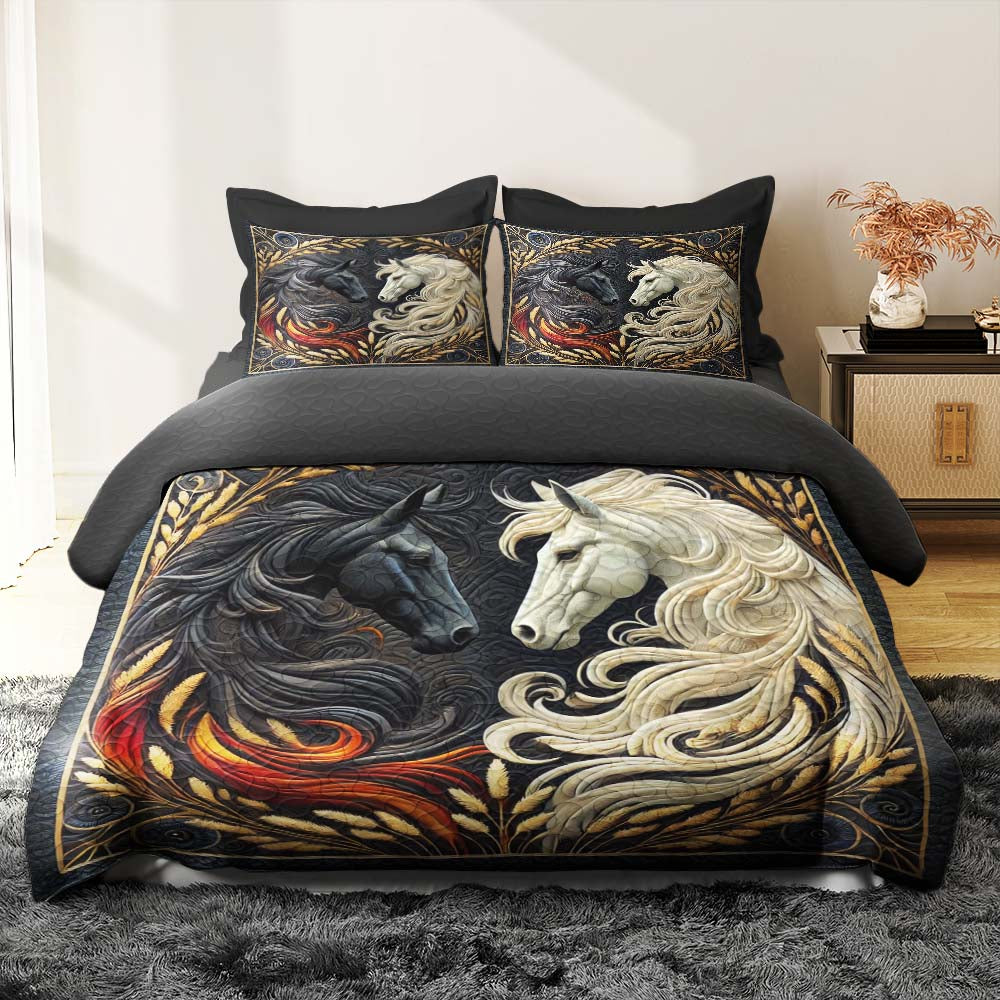 Personalized Horse Couple Quilt Bedding Set Special Line 02xqtn150125 - Blanket - GoDuckee