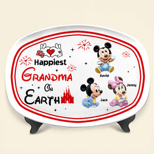 Personalized Gifts For Grandma Plate Happiest Grandma On Earth 01OHTN270324 - Plates - GoDuckee
