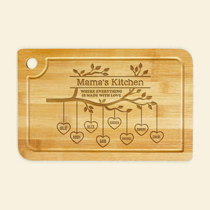 Personalized Gifts For Mom Engraved Cutting Board Where Everything Is Made With Love - Home Decor - GoDuckee