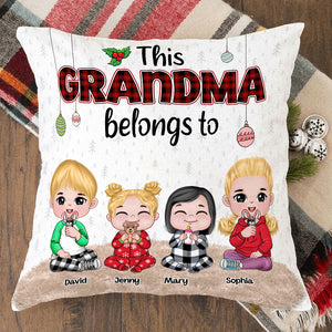 This Grandma Belongs To, Personalized Grandkids Square Pillow, Christmas Gift For Grandma, Family Gift [UP TO 10 KIDS] - Pillow - GoDuckee