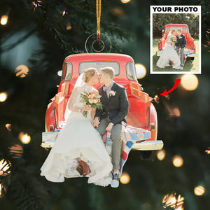 Custom Photo Gifts For Couple, Upload Wedding Photo Christmas Ornament 18pgvp140924 - Ornament - GoDuckee