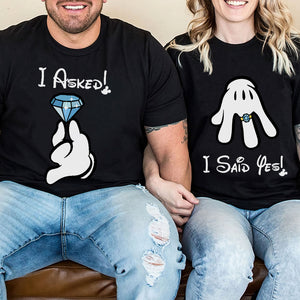 I Asked - I Said Yes, 07ACDT281223 Personalized Couple Shirt, Best Gifts - Shirts - GoDuckee