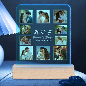 Couple Love Forever And Always, Personalized 3D Led Light Upload Photo, Couple Bedroom Led Light - Led Night Light - GoDuckee
