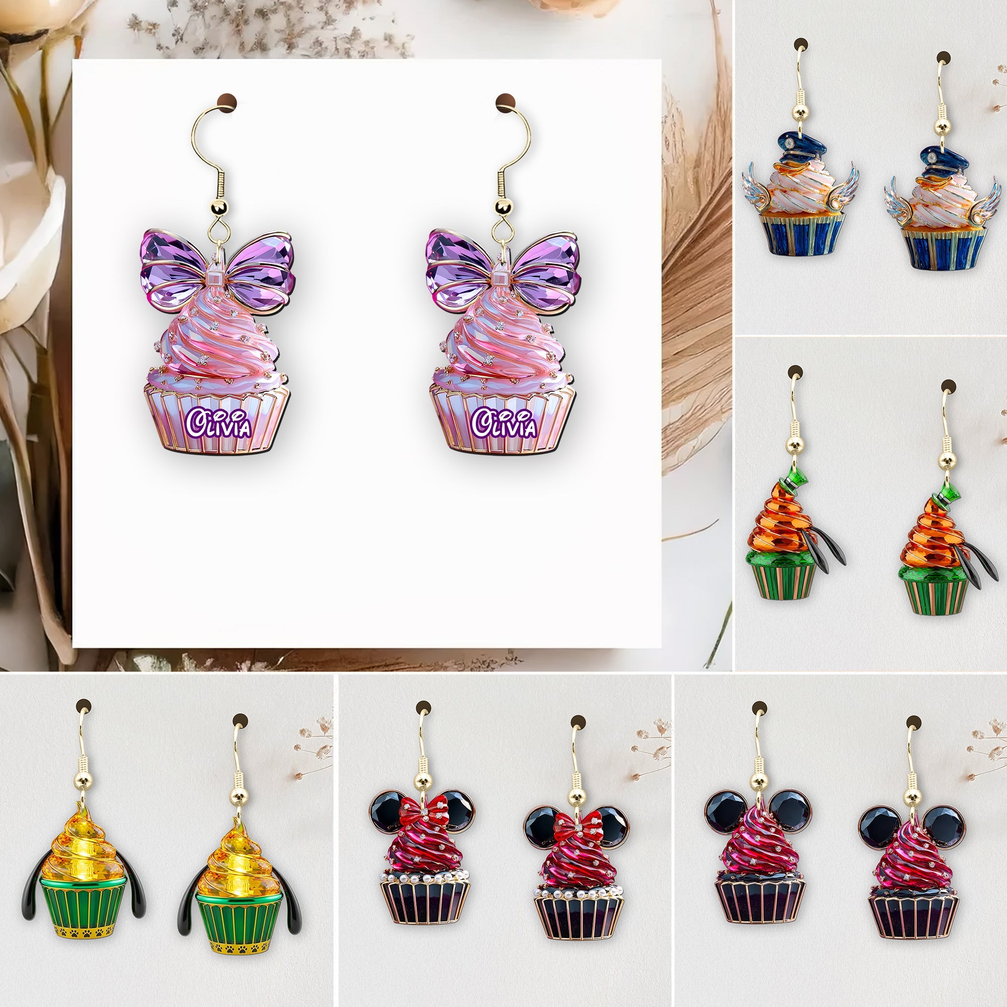 Cute Cupcakes Earrings - Personalized Gifts For Cartoon Lovers 01TGDT080725 - Earrings - GoDuckee