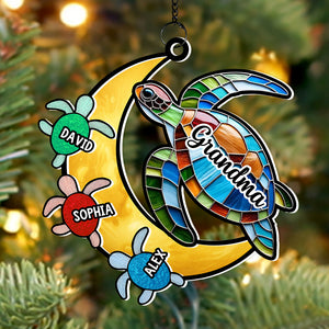 Personalized Gifts For Turtle Grandma Suncatcher Ornament 02NADT140824 - Ornament - GoDuckee