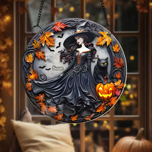 Personalized Halloween Gifts For Witch Lovers Suncatcher Ornament 02DGMH140924 - Ornament - GoDuckee