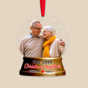 Our First Christmas Together, Personalized Custom Photo Ornament, Christmas Gift For Couple - Ornament - GoDuckee