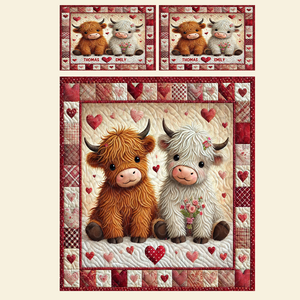 Personalized Gifts For Cow Couple Quilt Bedding Set 03XQPU080125 - Blanket - GoDuckee