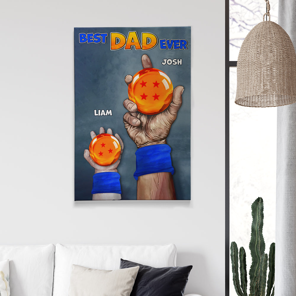 Personalized Gifts For Dad Canvas Print Best Dad Ever 05QHPU050424 - Canvas Print - GoDuckee