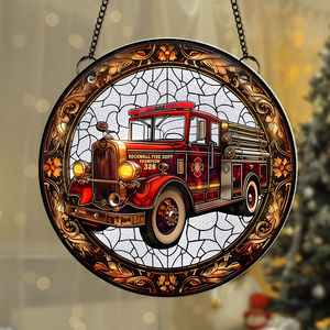 Personalized Christmas Gifts For Firefighter Suncatcher Ornament 78acpu290824 - Ornament - GoDuckee