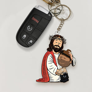 Personalized Gifts For Christians Keychain, Jesus Christ Support Your Job 02qhqn160125hg - Keychains - GoDuckee