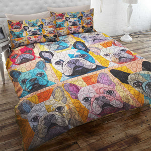 Pug French Bulldog Christmas Quilt Bed Set Gifts For Dog Lovers 01HUDT061124 - Blanket - GoDuckee