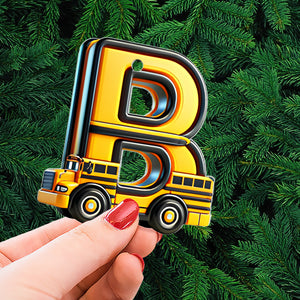 Custom Alphabet Letter Gifts For Bus Lover Christmas Ornament 011xqtn241024 - Ornament - GoDuckee