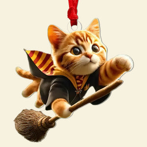 Gifts For Cat Lovers Christmas Wizard Cat Ornament 01acdt031024 - Ornament - GoDuckee