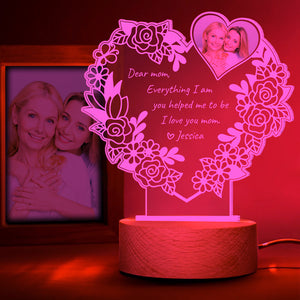 I Love You Mom, Personalized Led Night Light Wood Base, Gifts For Mom 01DTDT050124 - Led Night Light - GoDuckee