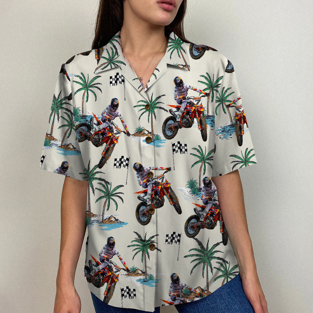 GoDuckee Hawaiian Tiki with Tropical Pattern - Hawaiian Shirt, Aloha Shirt