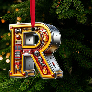 Custom Alphabet Letter Gifts For Fire Truck Lover Christmas Ornament 021xqtn241024 - Ornament - GoDuckee