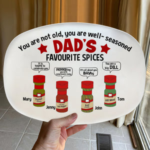 Dad's Favourite Spices Personalized Resin Plate, Gift For Dad - Resin Plate - GoDuckee