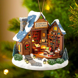 Book Nook Christmas Ornament Personalized Gifts For Book Lovers 01PGDT080825 - Ornament - GoDuckee
