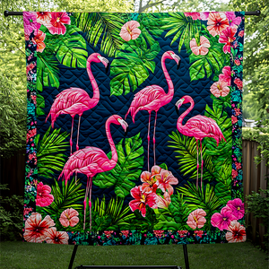 Personalized Gifts For Christmas Flamingo Quilt Bed Set 04HUPU051124