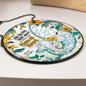 Personalized Gift For Mom Stained Glass, Mom & Baby Elephant Embracing With Trunk 02qhdt080325 - Ornament - GoDuckee