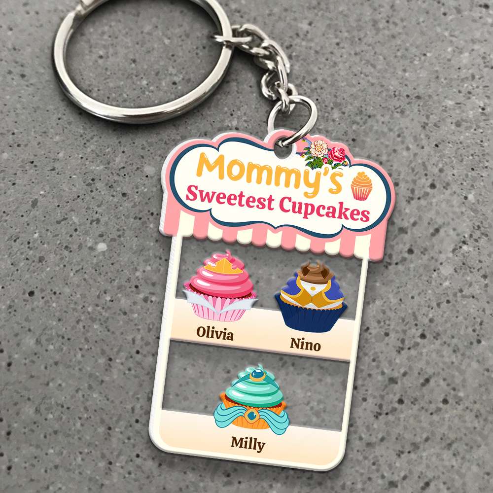 Personalized Gifts For Mom Keychain Mommy's Sweetest Cupcakes 04KADT270224 - Keychains - GoDuckee