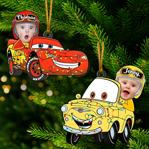 Custom Photo Gifts For Kids Christmas Cartoon Car Ornament 03kapu141124 - Ornament - GoDuckee