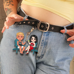 Personalized Gifts For Couple Keychain Drinking Couple 15QHHU110125HH - Keychains - GoDuckee