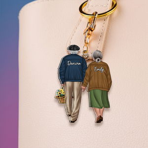 Personalized Gifts For Old Couples Keychain Hand In Hand Couple 08QHHU150125TM - Keychains - GoDuckee