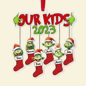 Funny Family On Xmas Socks, Personalized 01OHPU01123 Ornament - Ornament - GoDuckee