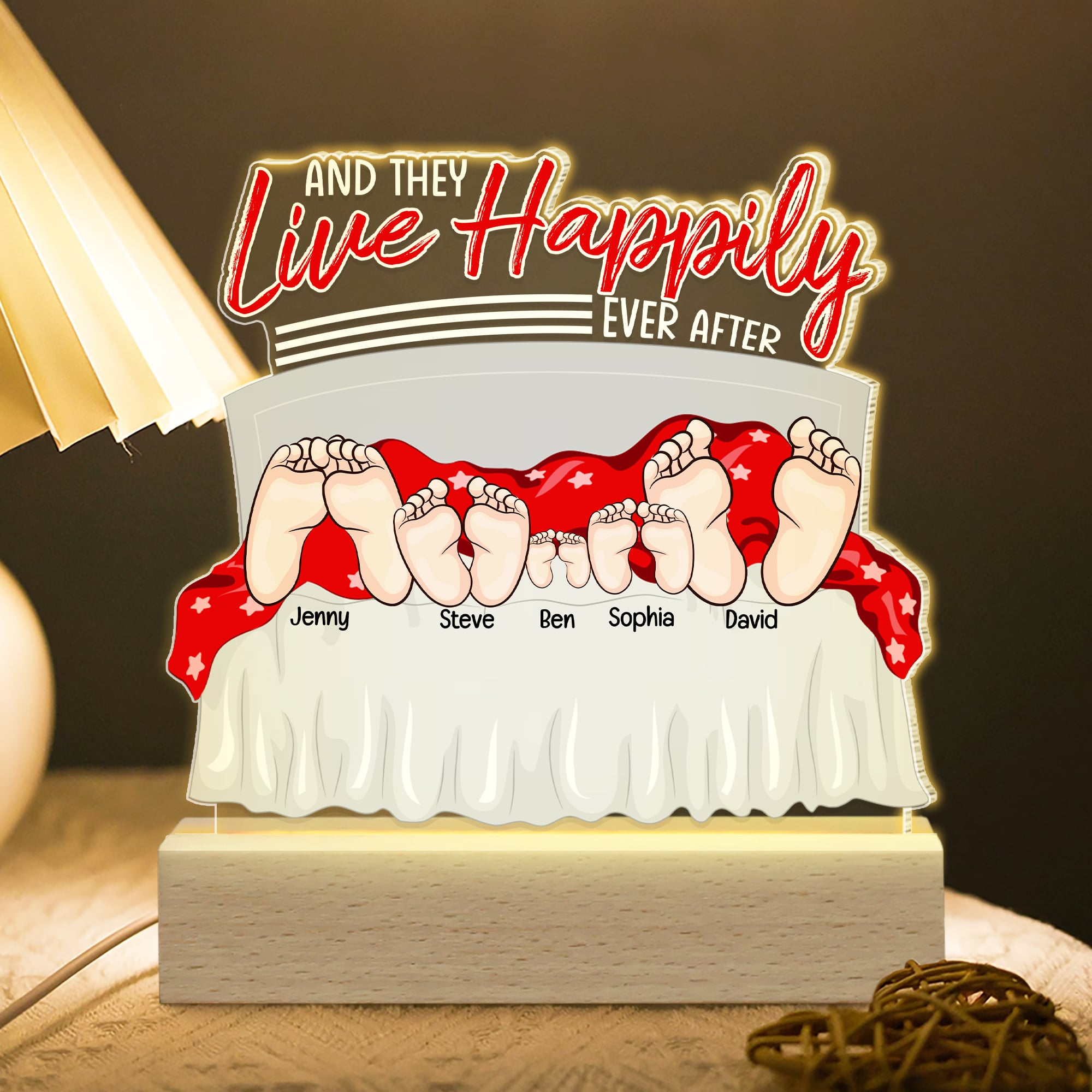 And They Live Happily Ever After-Personalized 3D Led Light- Family Gift - Led Night Light - GoDuckee