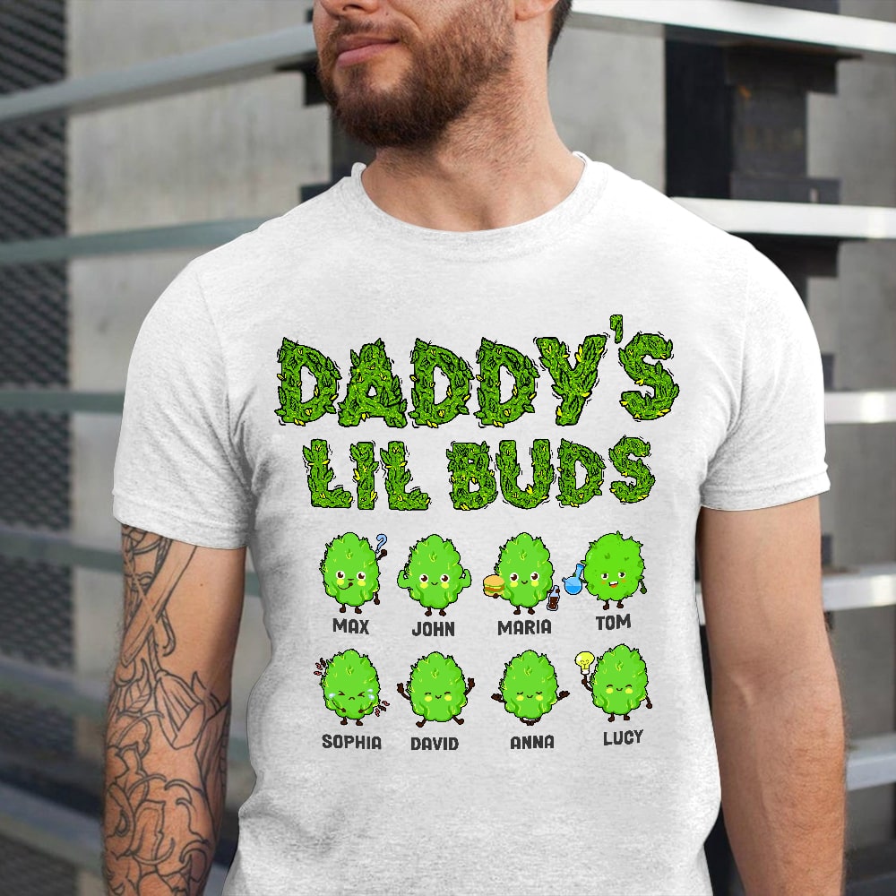 Personalized Shirt Gift For Dad Uncle Family- Daddy's Lil Buds EU - Shirts - GoDuckee