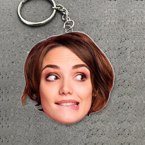 Custom Photo Face Shape Acrylic Keychain-Custom Photo keychain - Keychains - GoDuckee