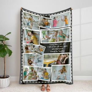 Every Time I see you, I Fall In Love All Over Again, Custom Photo Couple Blanket, Valentine Gifts, Couple Gifts - Blanket - GoDuckee