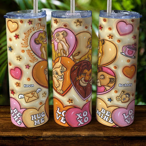 Personalized Gifts For Couple Tumbler Happy Valentine's Day 07ACDT250124 Cartoon Family - Tumbler Cup - GoDuckee