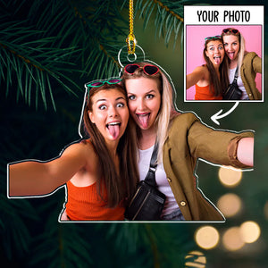 Custom Photo Gifts For Besties, Upload Friends Photo Christmas Ornament 42pgxx290824 - Ornament - GoDuckee