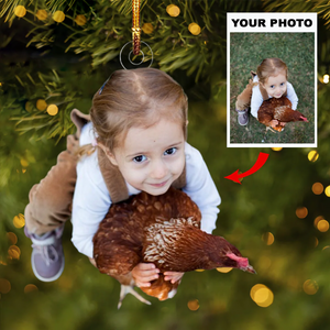 Custom Photo Gifts For Family, Upload Kid With Farm Animal Photo Christmas Ornament 38pgvp140924 - Ornament - GoDuckee