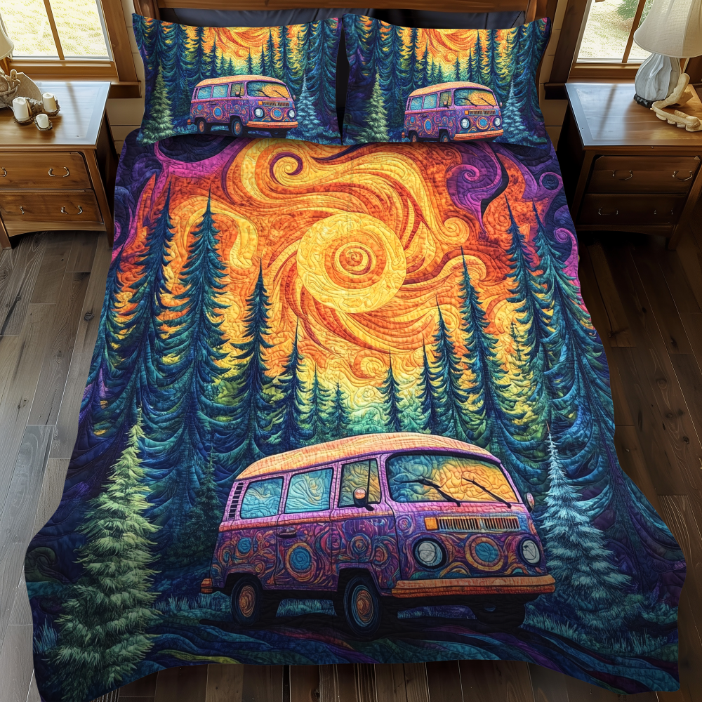 Gifts For Camping Lovers Quilt Bed Set Forest Adventure - Blanket - GoDuckee