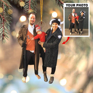 Custom Photo Gifts For Family, Upload Family Funny Cosplay Photo Christmas Ornament 35pgvp140924 - Ornament - GoDuckee