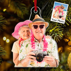 Custom Photo Gifts For Couple, Upload Old Couple Photo Christmas Ornament 21pgxx290824 - Ornament - GoDuckee