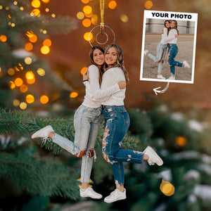 Custom Photo Gifts For Besties, Upload Friends Photo Christmas Ornament 42pgxx290824 - Ornament - GoDuckee