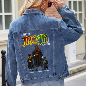 Personalized Gifts For Mom Denim Jacket Super Best Wizard Mom Ever 04HUDT020424TM - Denim Jacket - GoDuckee