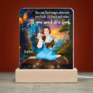 All You Need Is A Book, Personalized Led Light, Best Gifts For Book Lover - Led Night Light - GoDuckee