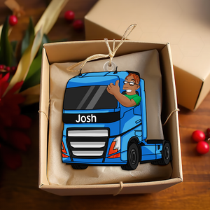 Personalized Gifts For Trucker Christmas Ornament 04acpu111124hg - Ornament - GoDuckee