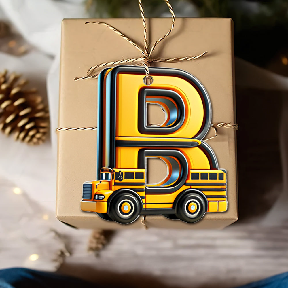 Custom Alphabet Letter Gifts For Bus Lover Christmas Ornament 011xqtn241024 - Ornament - GoDuckee