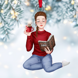 Personalized Christmas Gifts For Reading Girl Ornament 03acpu111124pa - Ornament - GoDuckee