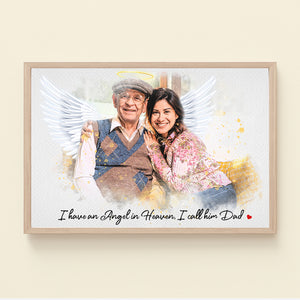 Custom Photo Gifts For Heaven Personalized Canvas Print I Have An Angel In Heaven - Canvas Print - GoDuckee